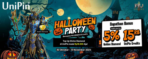 🎃HALLOWEEN PARTY🎃 bersama MU ORIGIN 3 & UniPin – Raih Ekstra Golden Diamond & 15.000 UniPin Credits